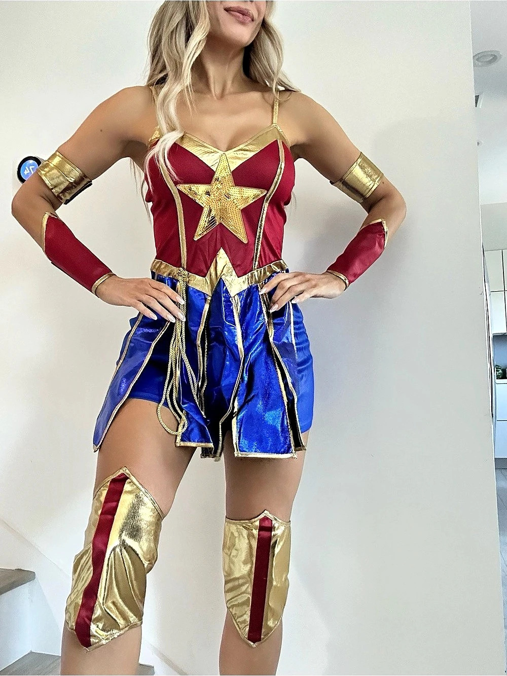 Cosplay Sexy Wonder Women Costume Blue & Red Size Small Like New